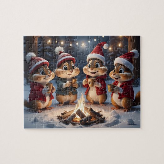 Puzzle Chipmunks de Noël (Horizontal)