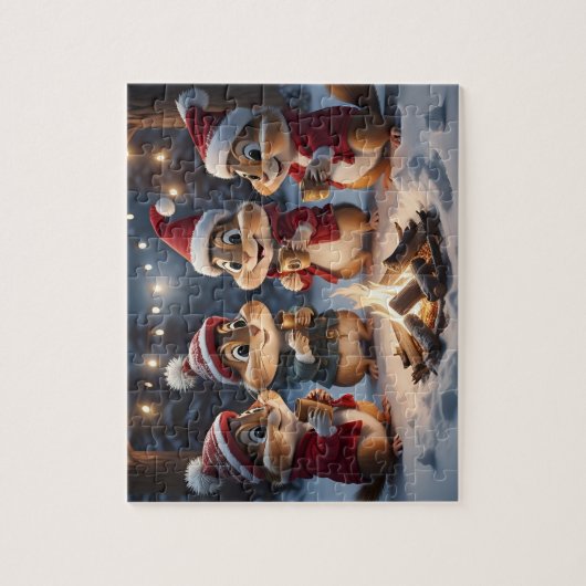 Puzzle Chipmunks de Noël (Vertical)