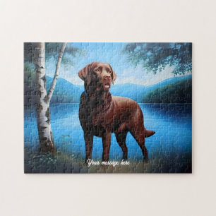 Puzzle Chocolat Labrador et Blue Lake