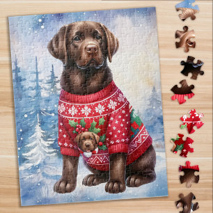 Puzzle Chocolat Labrador Retriever Chien chiot Noël