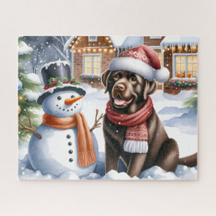 Puzzle Chocolat Labrador Retriever Chien Snowman Chiot