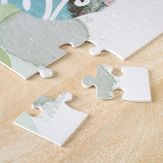 Puzzle Chocolate and Soft Blue Mandala Bunny with Hearts (Côté)