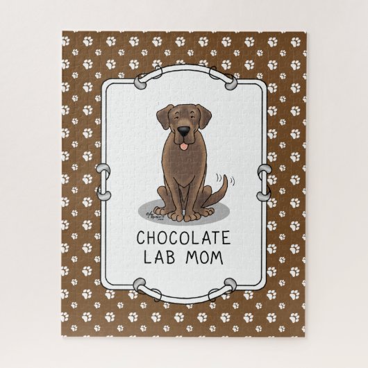 Puzzle Chocolate Lab Mom (Labrador Retriever Mom) Cute (Vertical)