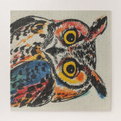 Puzzle Chouette aquarelle colorée (Horizontal)