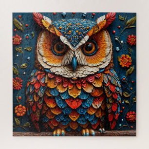 Puzzle Chouette Artistique Colorée