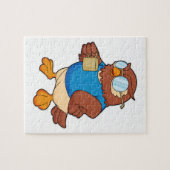 Puzzle Chouette avec tasse de café (Horizontal)