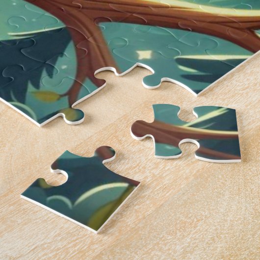 Puzzle Chouette bébé la nuit avec lune (Côté)