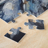 Puzzle Chouette blanche sur branche dans la peinture lune (Côté)