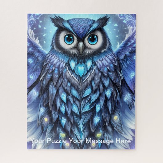 Puzzle Chouette bleue mystique (Vertical)