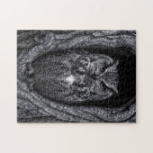 Puzzle Chouette dans un arbre noir et blanc (Horizontal)