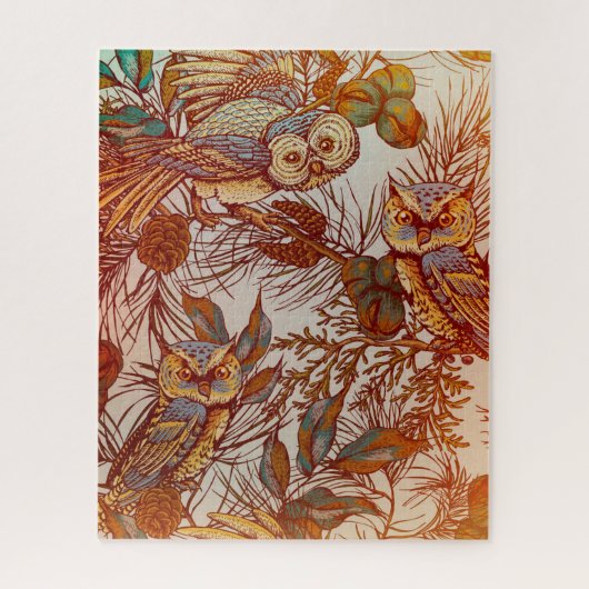 Puzzle Chouette d'automne chute vintage (Vertical)