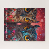 Puzzle Chouette de l'amour coeur (Horizontal)