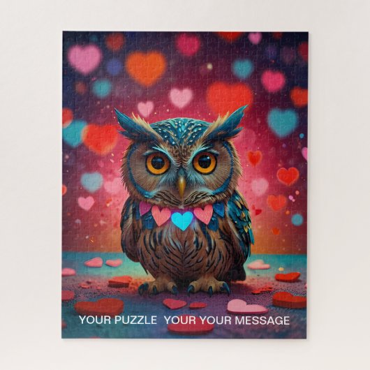 Puzzle Chouette de l'amour coeur (Vertical)