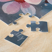 Puzzle Chouette du printemps, fleurs roses (Côté)