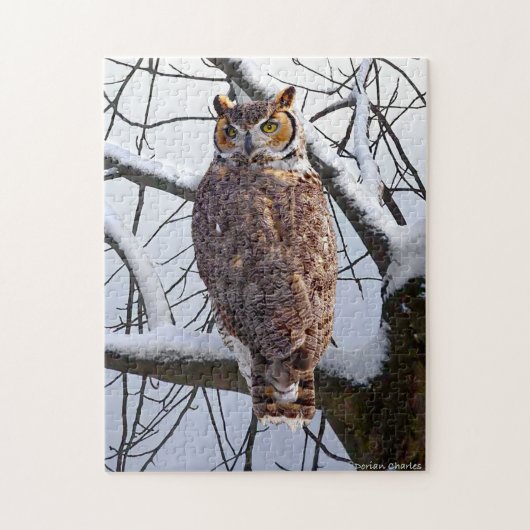 Puzzle "Chouette en hiver" (Vertical)