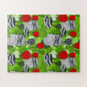 Puzzle Chouette en roses rouges (Horizontal)