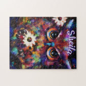 Puzzle Chouette florale impressionniste de Whimsical Pers (Horizontal)
