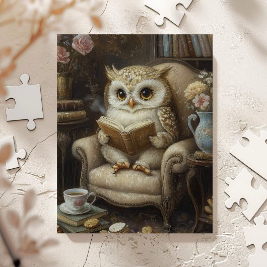Puzzle Chouette lunaire Lecture de l'art Imprimer