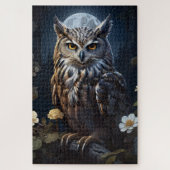 Puzzle Chouette lune observant l'obscurité (Vertical)