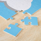 Puzzle Chouette mignonne volant avec des ballons de coeur (Côté)