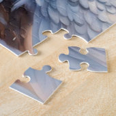 Puzzle Chouette neige de Noël, fleurs roses. (Côté)