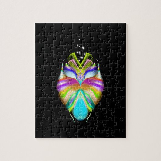 Puzzle Chouette Oracle noire et multicouleur (Vertical)