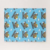 Puzzle Chouette ouvrière de construction mignonne avec de (Horizontal)