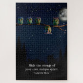 Puzzle Chouette qui est différent avec un collage de devi (Vertical)