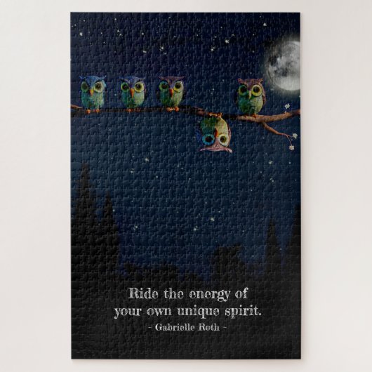 Puzzle Chouette qui est différent avec un collage de devi (Vertical)