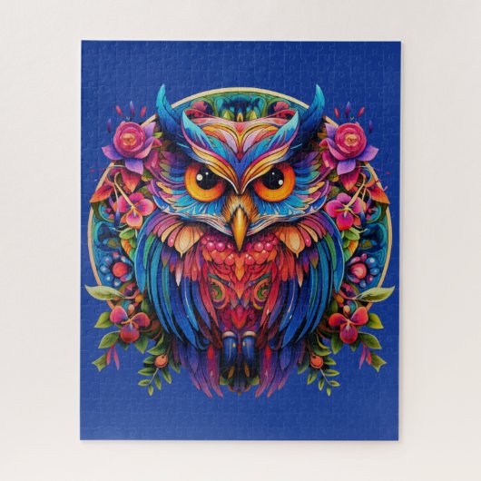 Puzzle Chouette vibrante - Boho coloré (Vertical)