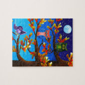 Puzzle Chouettes amusantes Forêt de Whimsical Art Créatio (Horizontal)