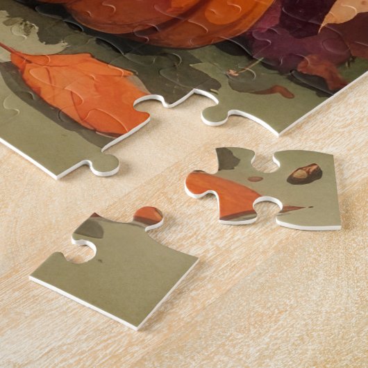 Puzzle Chow Chow À L'Automne Feuille L'Art Thanksgiving (Côté)