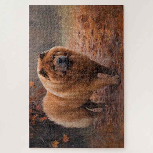 Puzzle Chow Chow à l'automne Feuilles automne Inspire (Vertical)