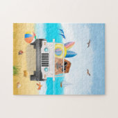 Puzzle chow chow Chien conduite sur la plage (Horizontal)