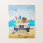 Puzzle chow chow Chien conduite sur la plage (Vertical)