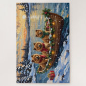 Puzzle Chow Chow Christmas Boat Holiday (Vertical)