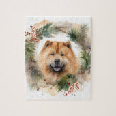 Puzzle chow chow Christmas Wreath Festive Pup (Vertical)