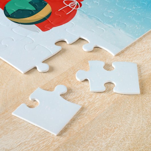Puzzle Chow Chow dans la neige avec cadeaux de Noël (Côté)
