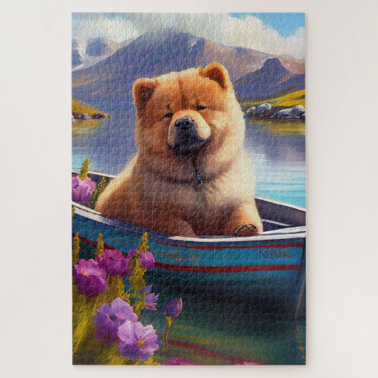 Puzzle Chow Chow sur une pagaie : une aventure Pittoresqu (Vertical)