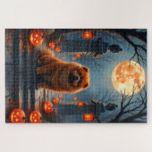 Puzzle Chow Chow Temple Haunted Halloween Art (Horizontal)