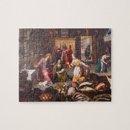 Puzzle Christ avec Martha et Marie par Joos Goemare (Horizontal)