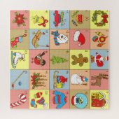 Puzzle Christmas Advent : Collection d'éléments Doodle (Horizontal)