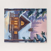 Puzzle Christmas Cabin Forest Winter Snow (Horizontal)