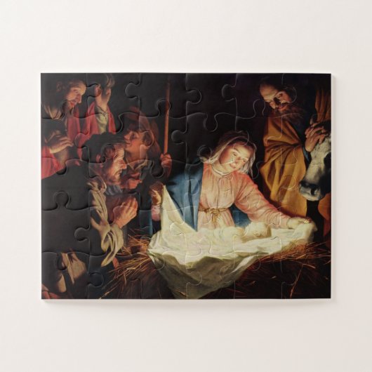 Puzzle Christmas Crib Stall Bethlehem Père Bébé Jésus (Horizontal)