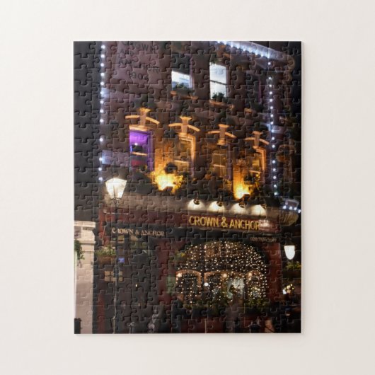 Puzzle Christmas Decorations, Covent Garden Pub, London (Vertical)
