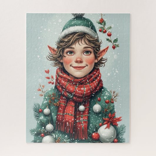 Puzzle Christmas Decorative Elf  (Vertical)