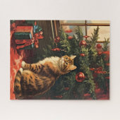 Puzzle Christmas Kitty à la fenêtre (Horizontal)