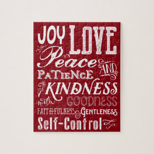 Puzzle Christmas Love Joy Fruit of the Spirit Typographie