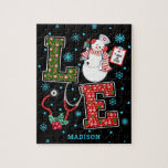 Puzzle Christmas Love Nurse Cute Médicale Snowman Nom<br><div class="desc">Ce design moderne comprend le texte "Amour" dans la typographie moderne amusante accentué avec une infirmière de snowman, stéthoscope, flocons de neige, saint et sucres de canne. Personnalisé avec votre nom en éditant le texte dans la zone de texte fournie #infirmier #nurselife #médecin #santé #noël #puzzles #jigsawpuzzles #jigsaw #gamesnight #games...</div>