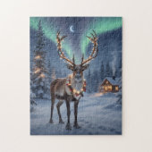Puzzle Christmas night with Santa's reindeer (Vertical)